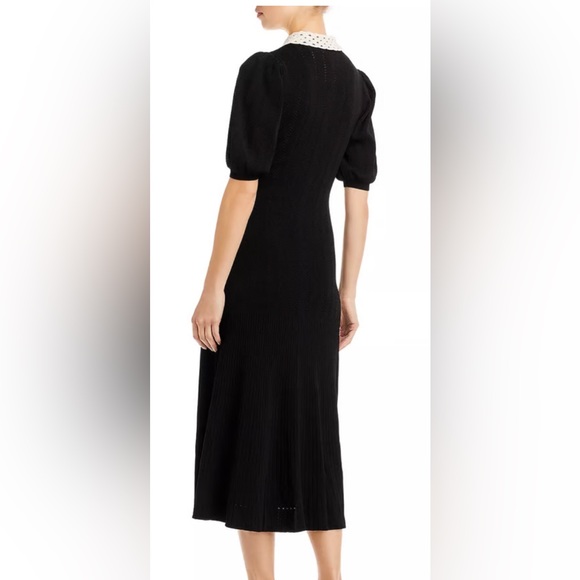 SANDRO Villa Crochet Collar Midi Dress - Picture 3 of 13